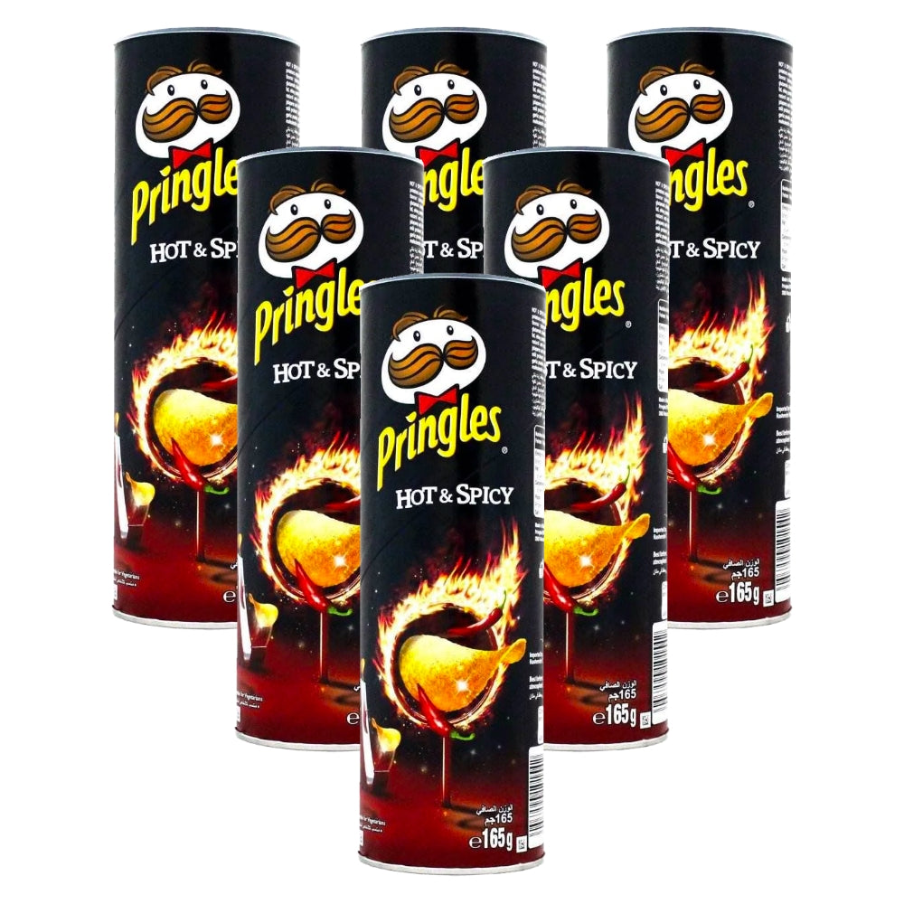 Pringles Hot & Spicy Potato Chips 165g (Pack of 6)