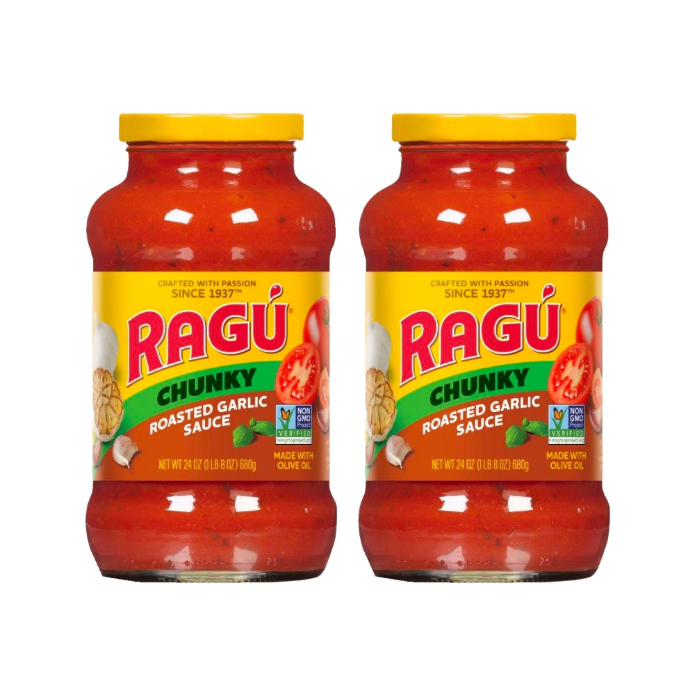 Ragu Roasted Garlic Sauce 24 Oz (Pack of 2)