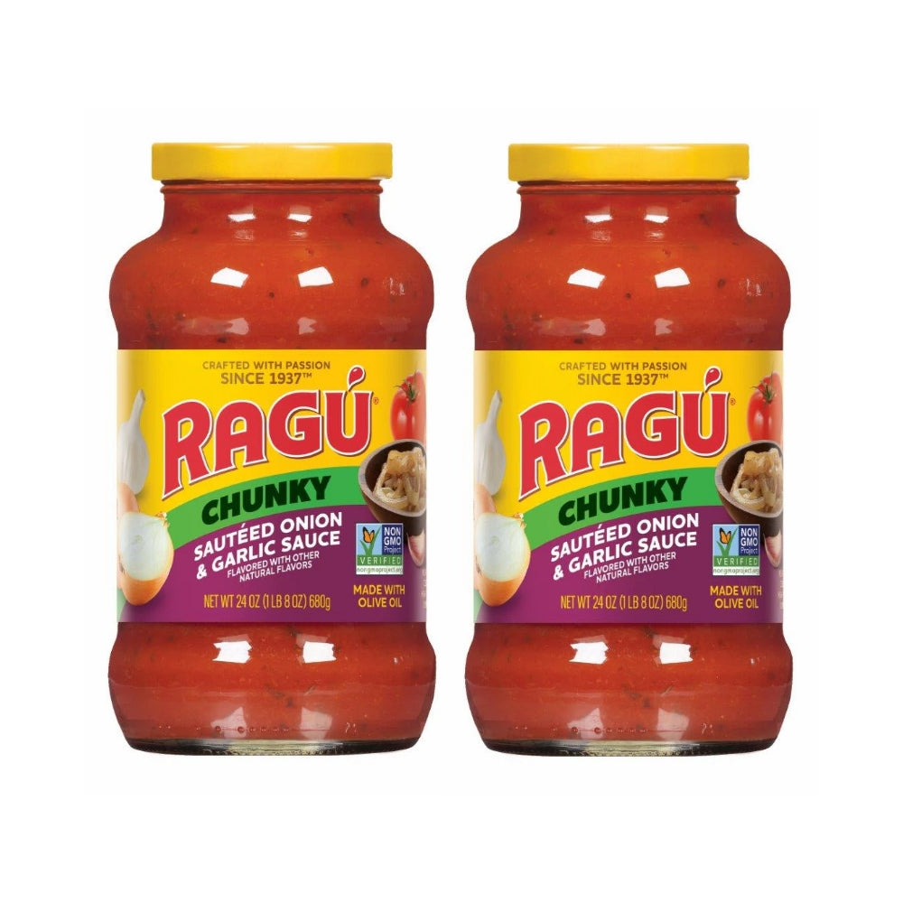 Ragu Sauteed Onion & Garlic Sauce 24 Oz (Pack of 2)
