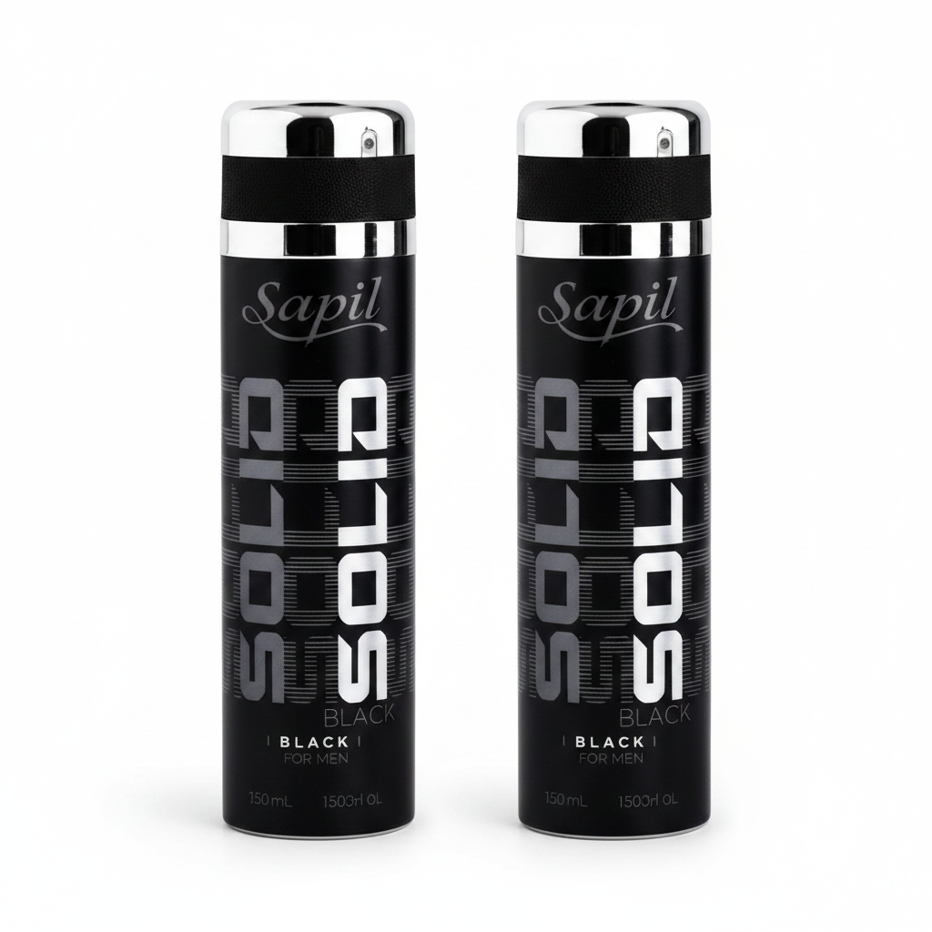 SAPIL SOLID BLACK MEN DEO 200ML  (Pack of 2)