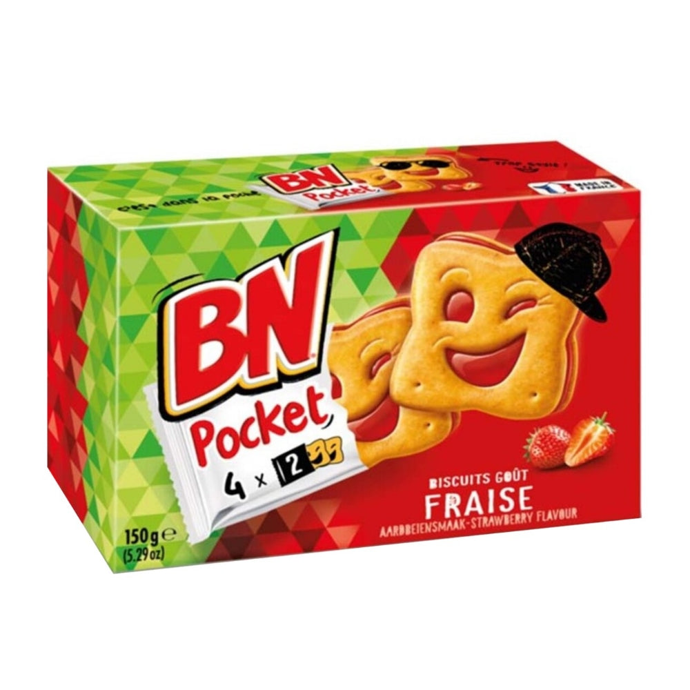 BN Biscuit  Pocket 8'S Strawberry 150g (Pack of 2)
