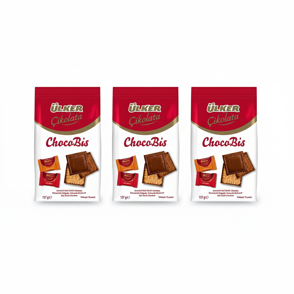 ULKER  CHO MINI SQUARE MIX BAG 137G (Pack of 3)