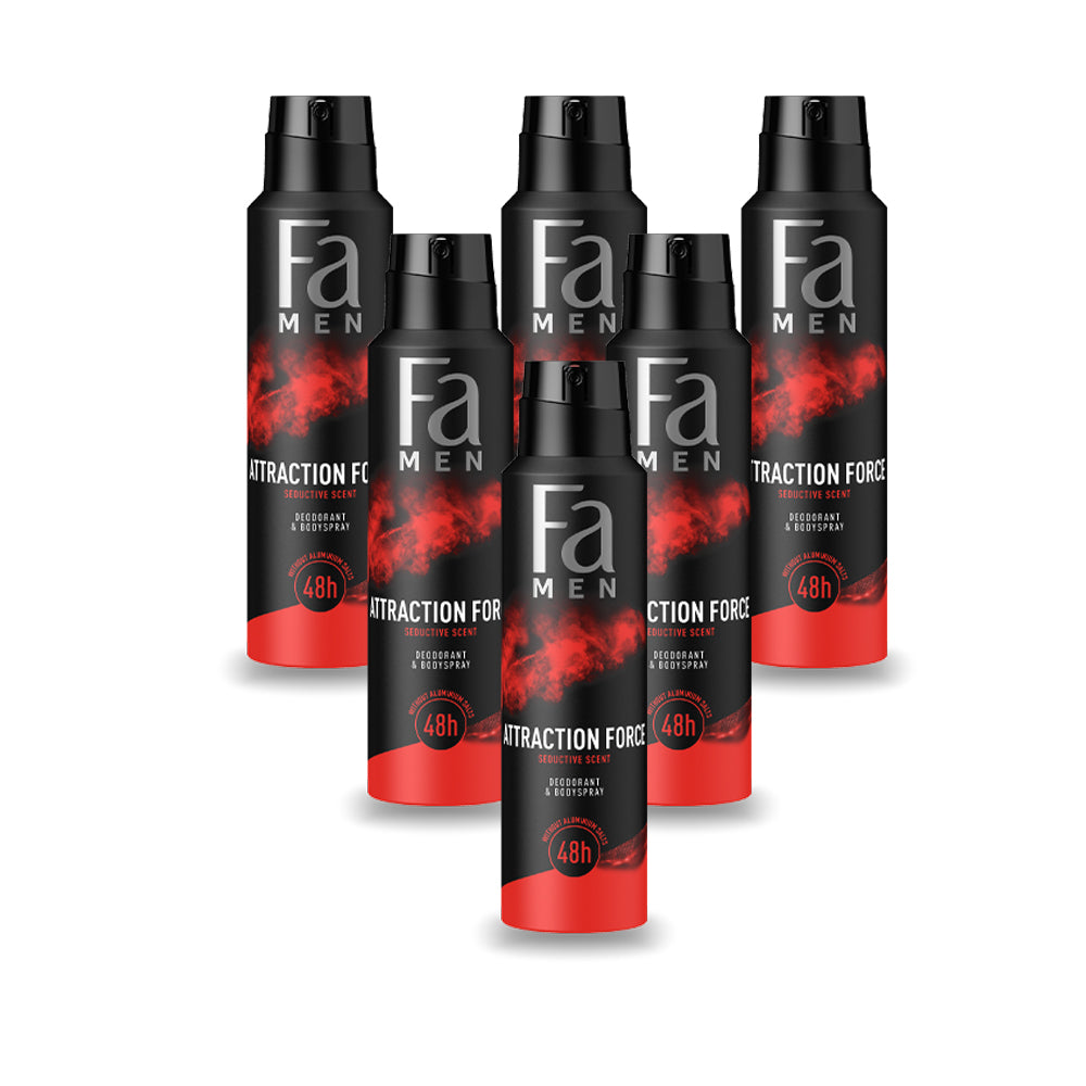 Fa Men Deo Spray Attraction Force 150ml (Pack of 6)