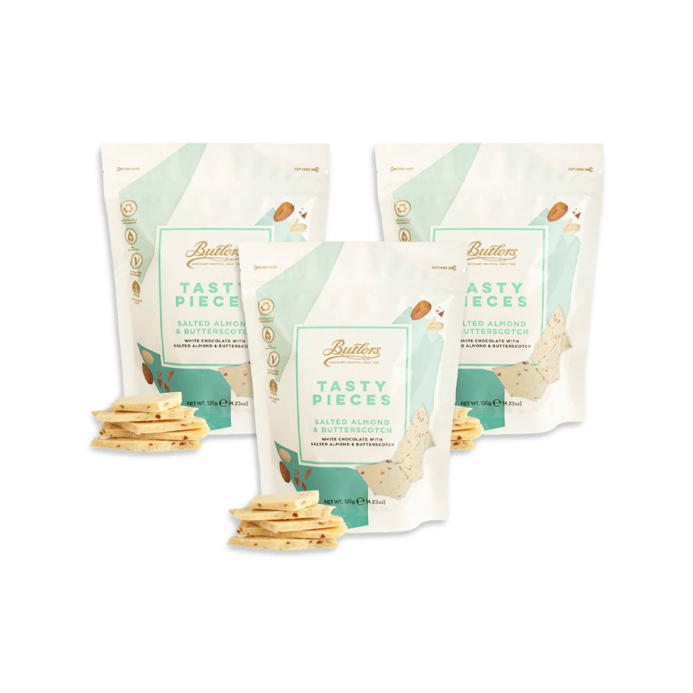 Butlers Tasty Pieces White Salted Almond & Butterscotch Bark 120g