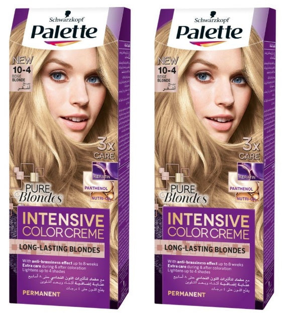 Palette Intensive Color Cream 10-4 Beige Blonde (Pack of 2)