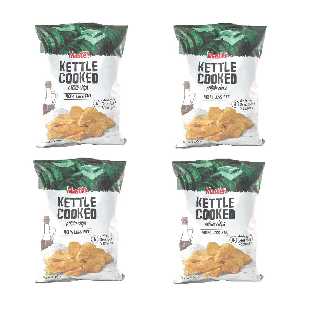 Master Kettle Cooked Potato Chips Sea Salt & Vinegar 170g (Pack of 4)