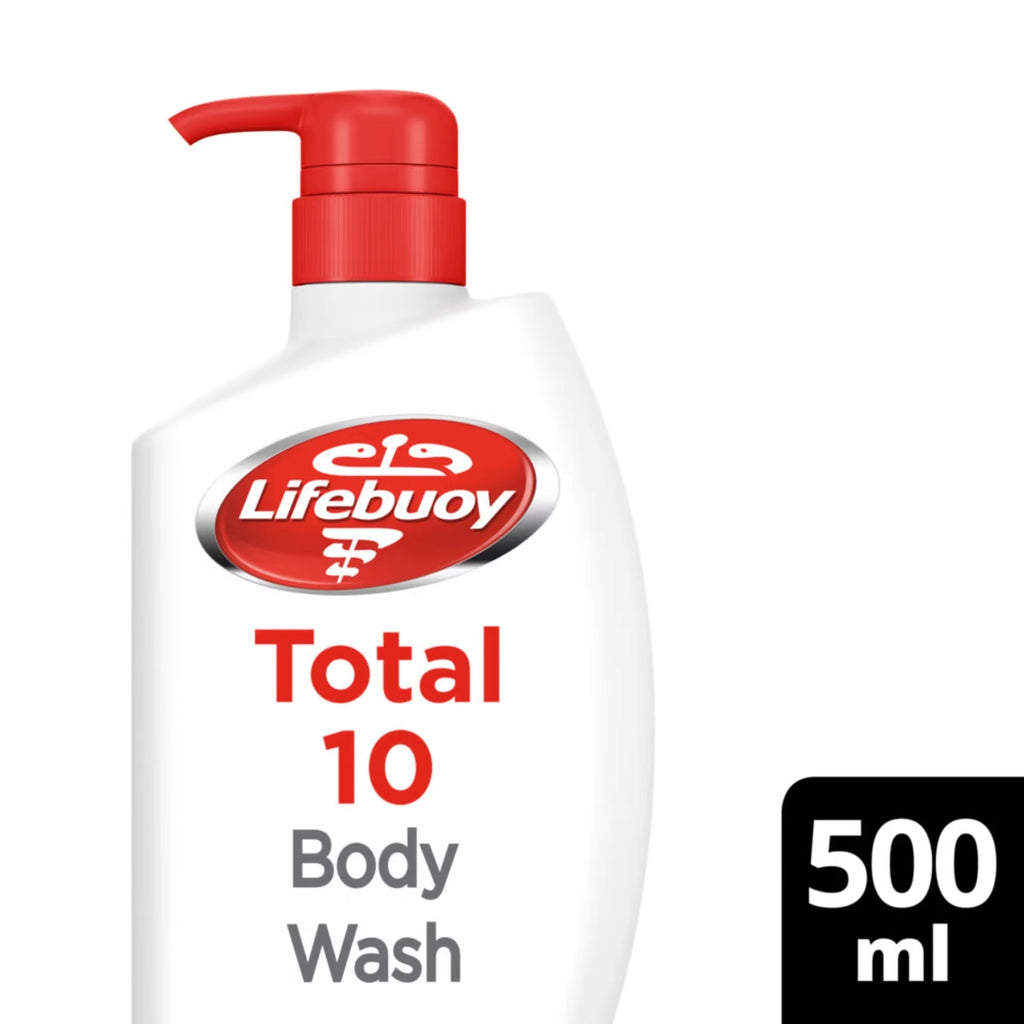 Lifebuoy المضادة للجراثيم المجموع 10 غسل الجسم 500 مل (عدد من 3)