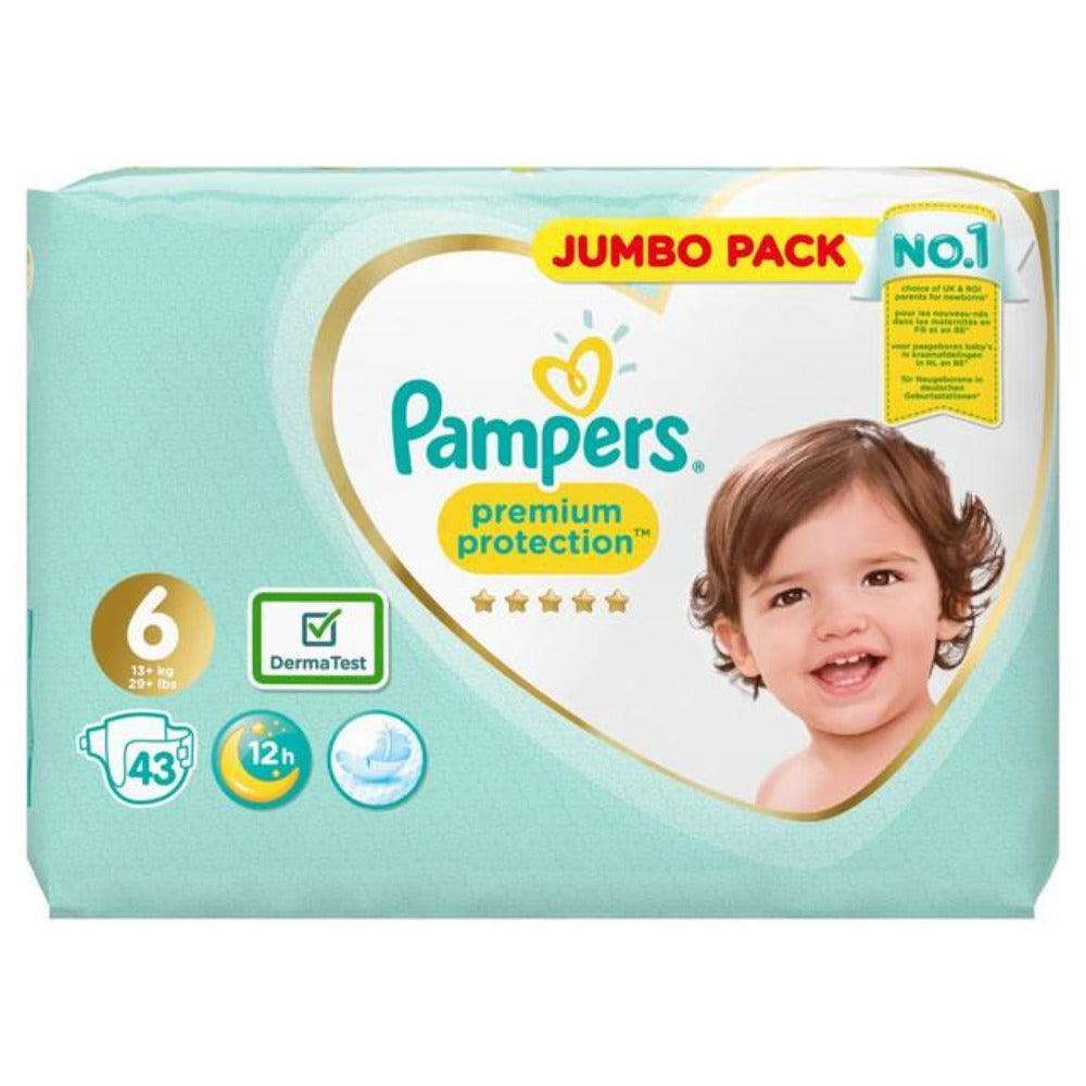 Pampers Premium Protection Diapers Size 6 (13+kg) - (43 Diapers X Pack