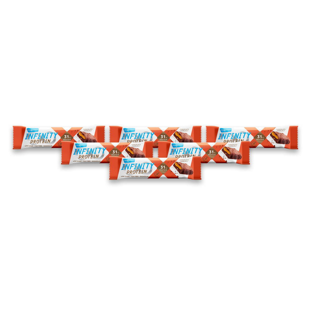بار بروتين ماكس سبورت انفينيتي - شوكولاتة بالبندق 55 جم (عبوة من 6 قطع)