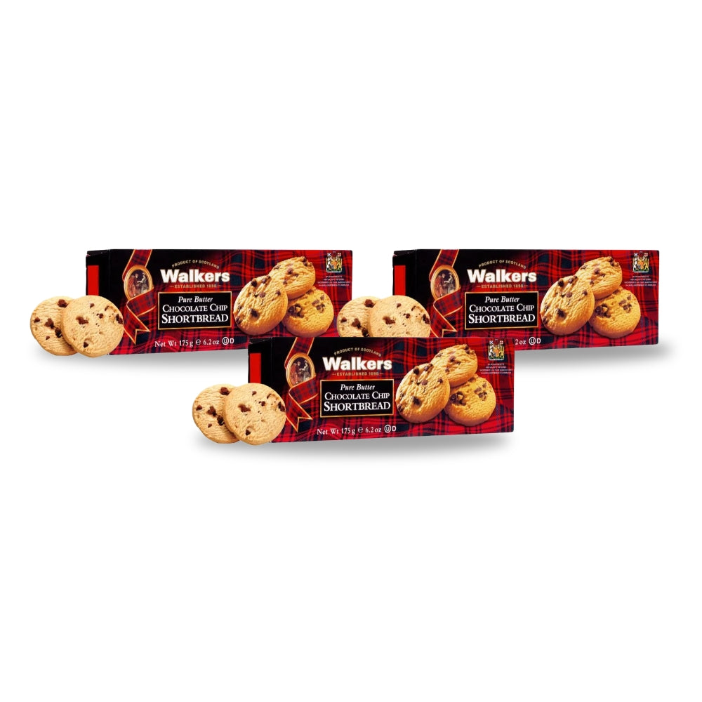 Walkers Choco Chip Shortbread  175G (Pack Of 3)
