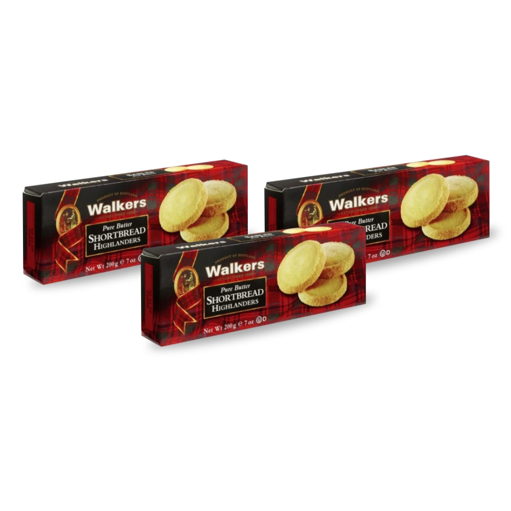 Walkers Shortbread Highlander Biscuits  200g - (Pack of 3)