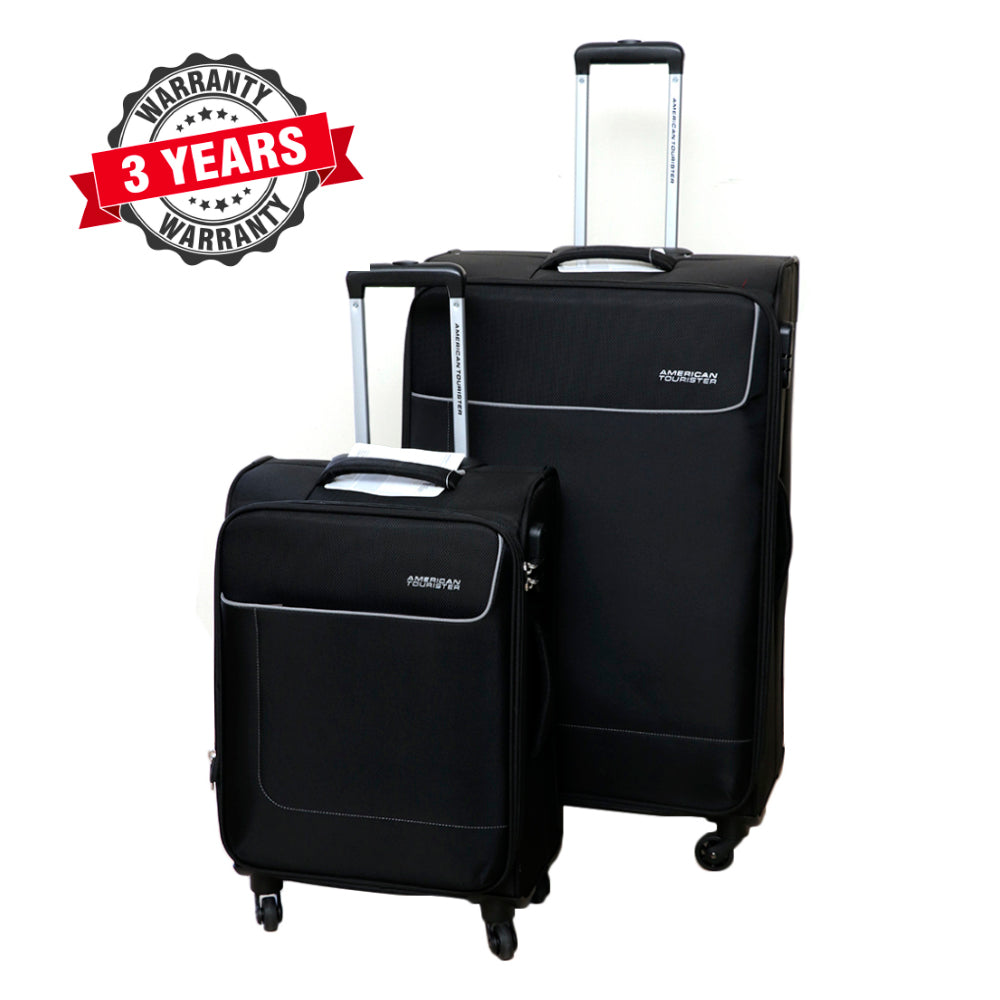 American Tourister Jamaica Soft Luggage Black 2 Pieces Set ( 55 cm + 80 cm)