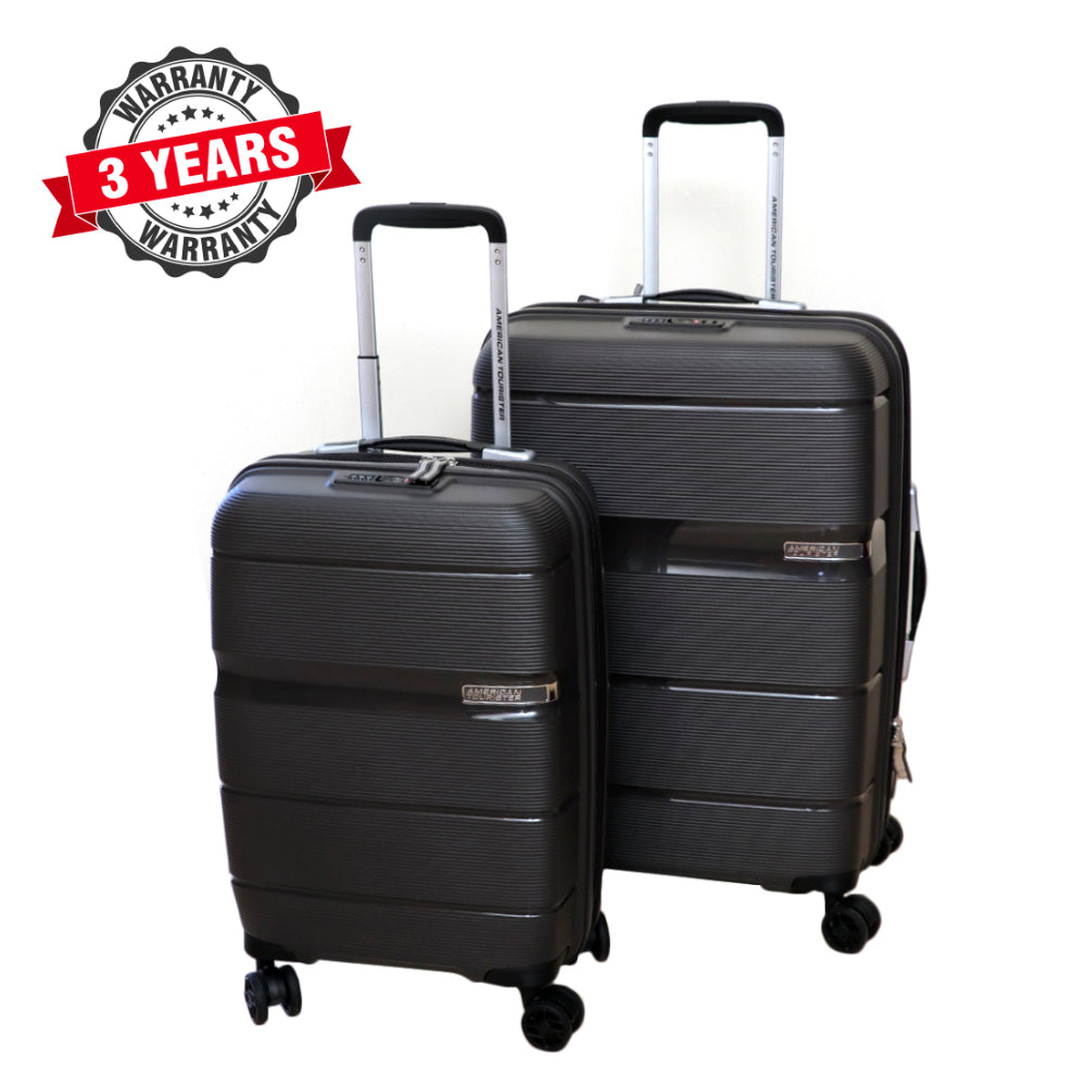American Tourister Linex Hard Luggage Titanium 2 Pieces Set ( 55 cm + 66 cm)