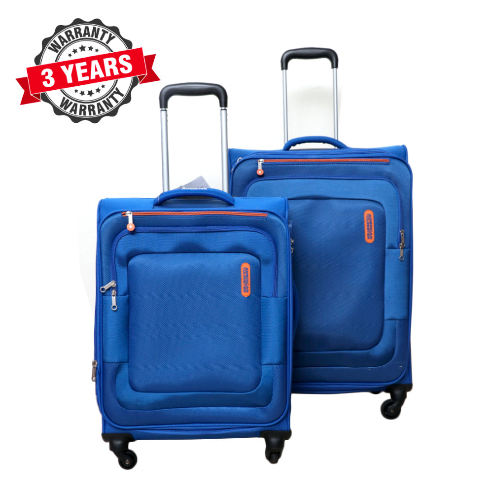 مجموعة أمريكية Tourister Duncan Soft Luggage Blue 2 قطع (55 سم + 68 سم)