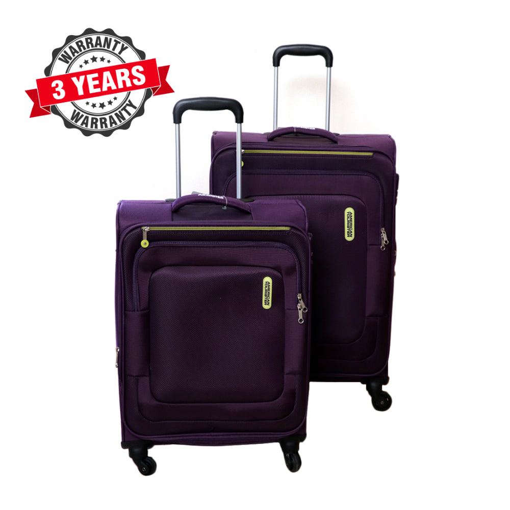 American Tourister Duncan Soft Luggage Purple 2 Pieces Set ( 55 cm + 68 cm)