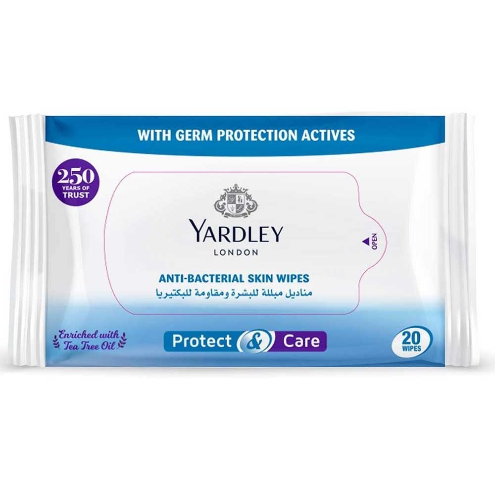 Yardley Antibacterial Wet Wipes - 20S (Pack of 12)