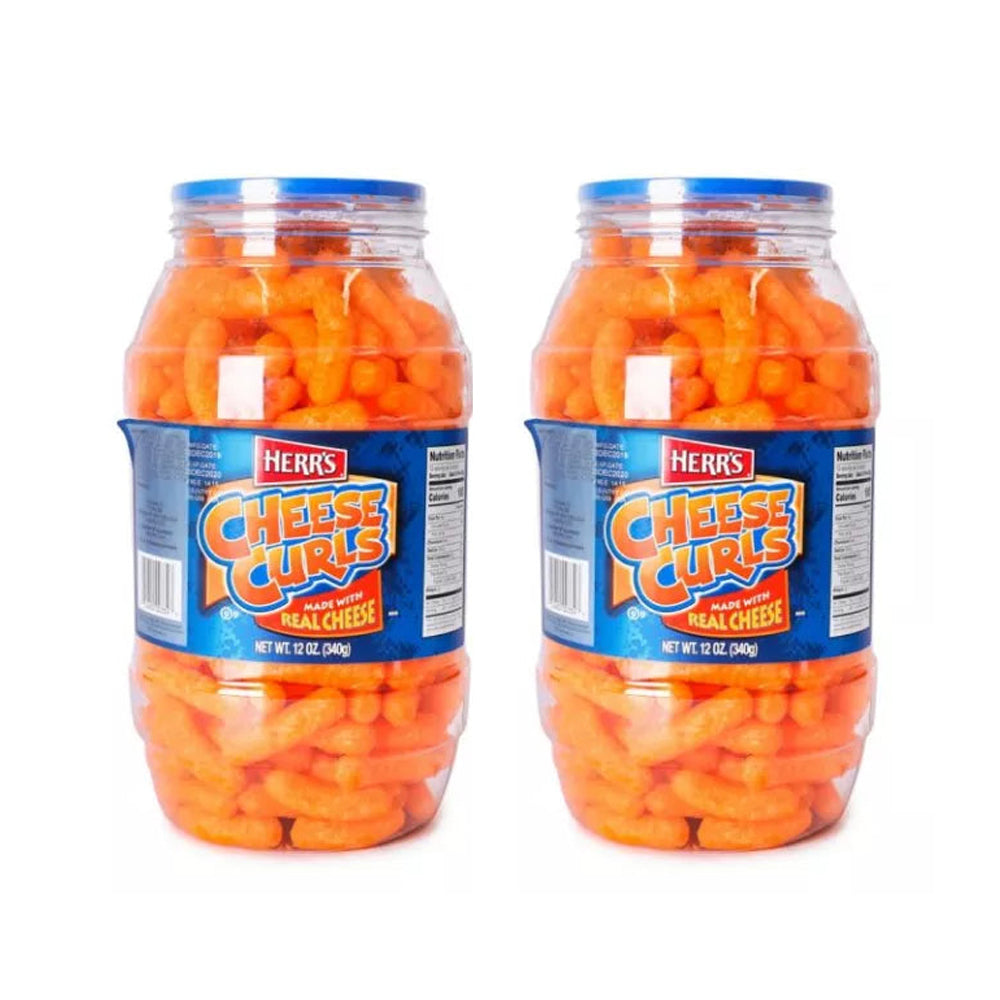 Herr's Cheese Curl Barrel 12 Oz (Pack of 2)