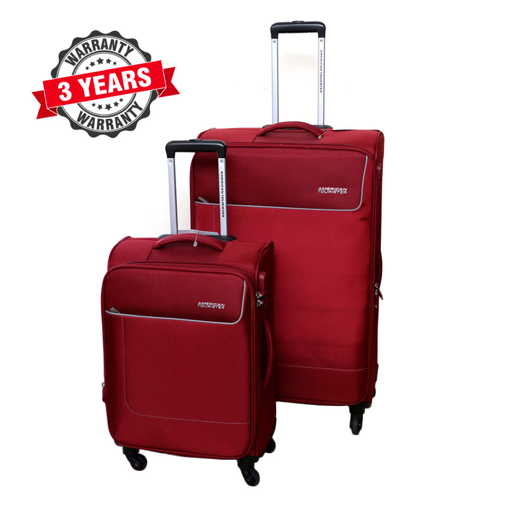 American Tourister Jamaica Soft Luggage Maroon 2 Pieces Set ( 55 cm + 80 cm)