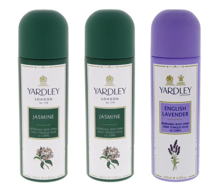 Yardley Body Spray 200ml - 2 Jasmine + 1 English Lavender