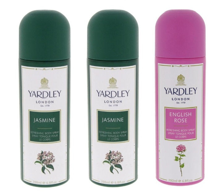Yardley Body Spray 200ml - 2 Jasmine + 1 English Rose