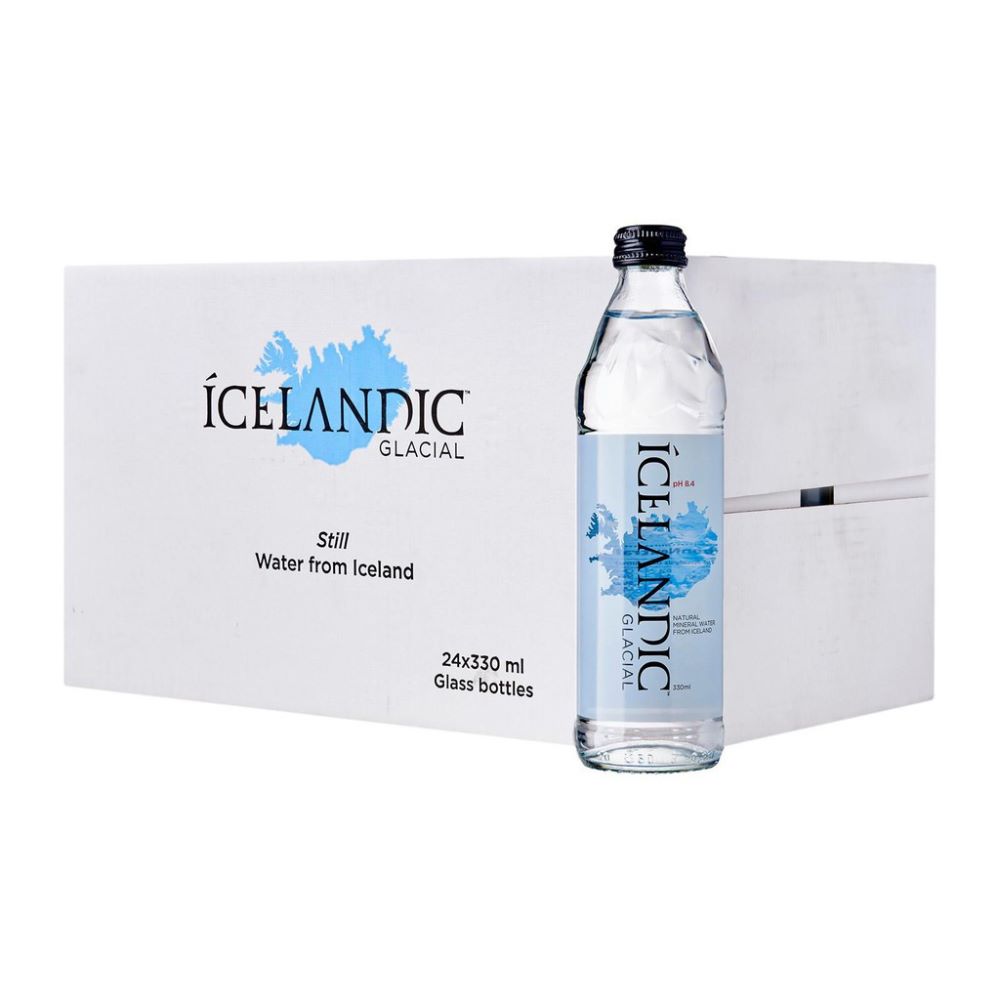 زجاجة مياه معدنية ايسلندك جلاسيال 330 مل (مجموعة من 24 زجاجة)