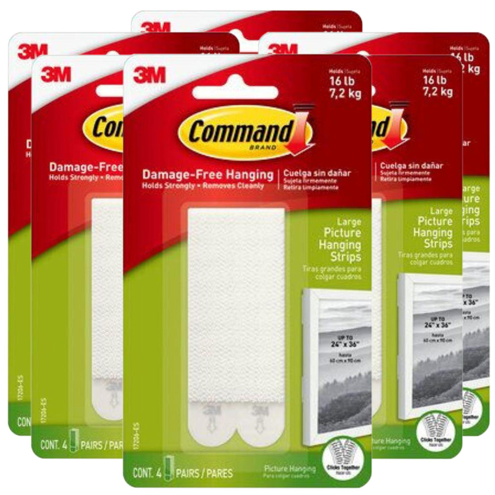 3M Command Large Picture Hanging Strips  - (Pack of 6)