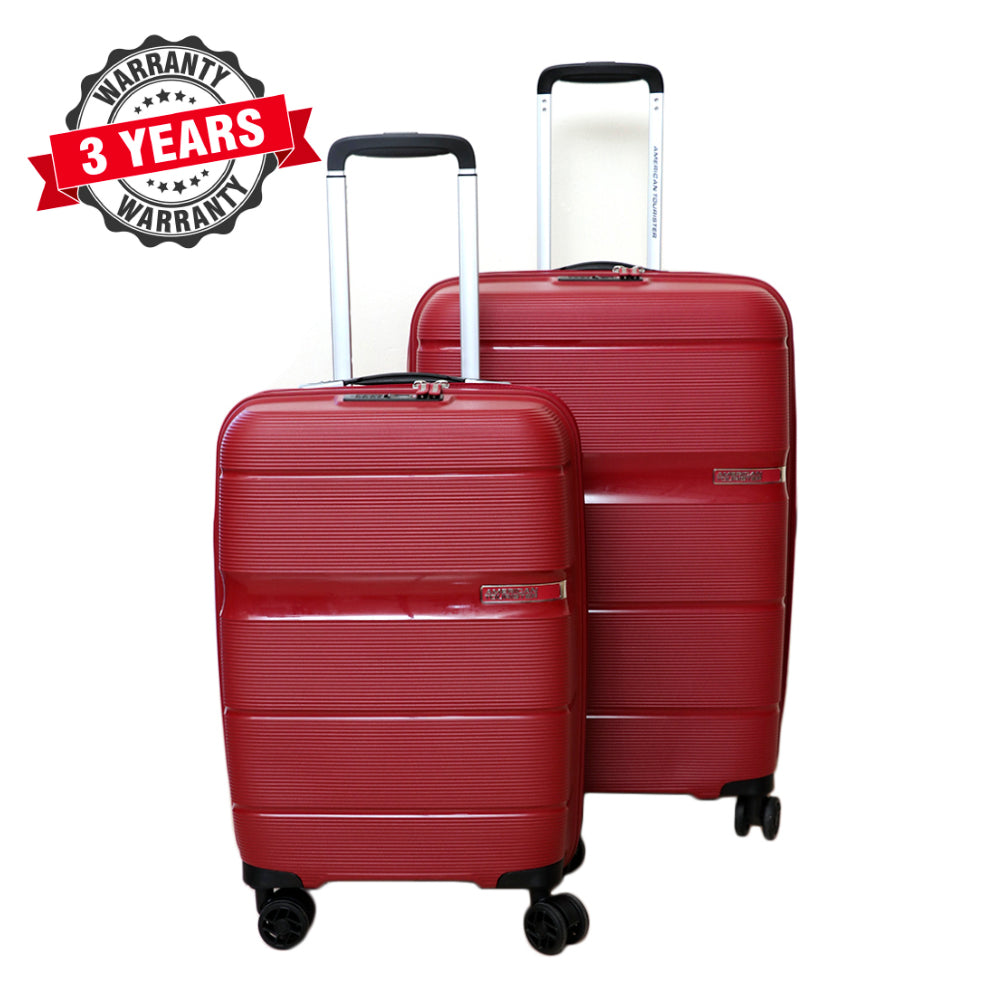 American Tourister Linex Hard Luggage Red 2 Pieces Set ( 55 cm + 66 cm)
