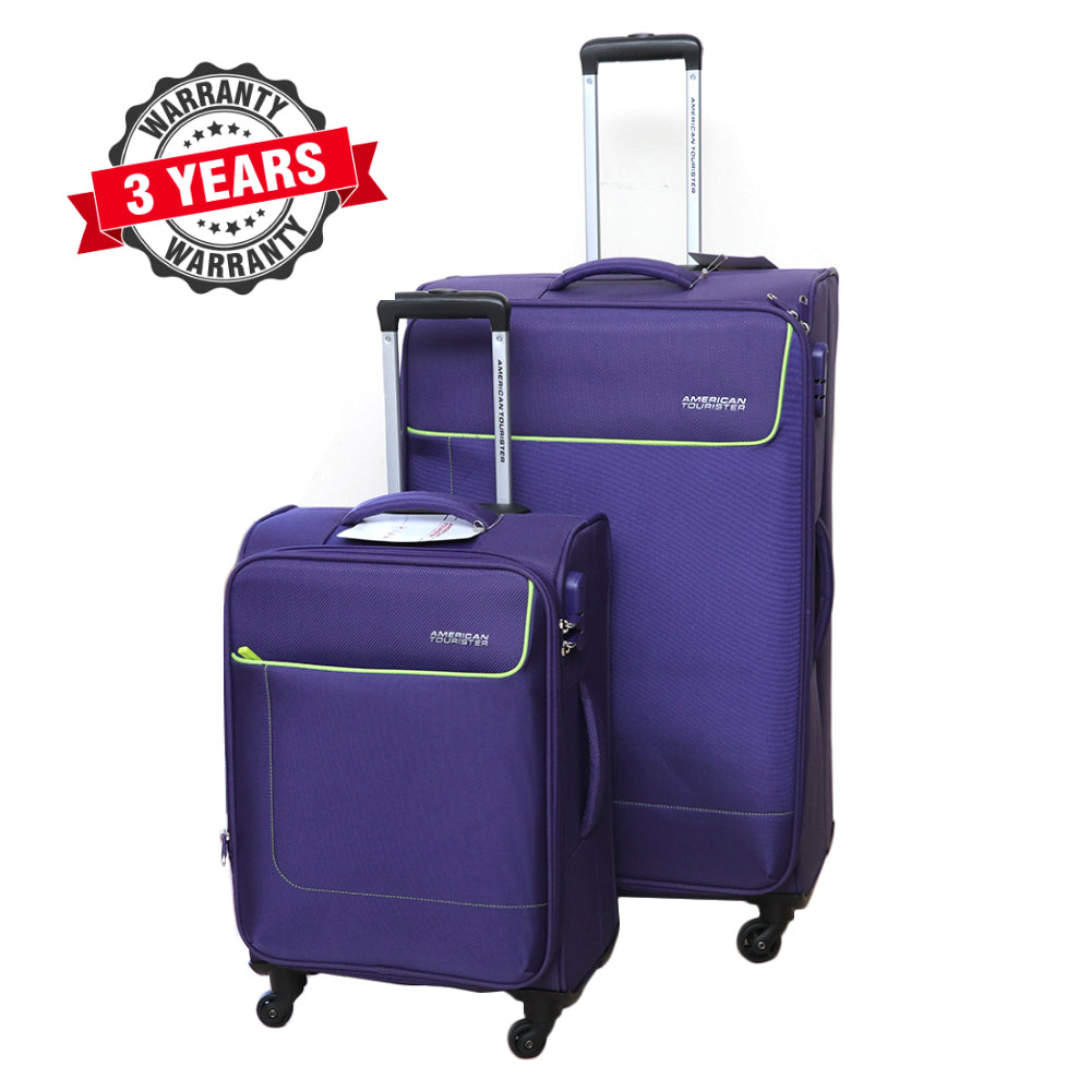 American Tourister Jamaica Soft Luggage Purple 2 Pieces Set ( 58 cm + 80 cm)