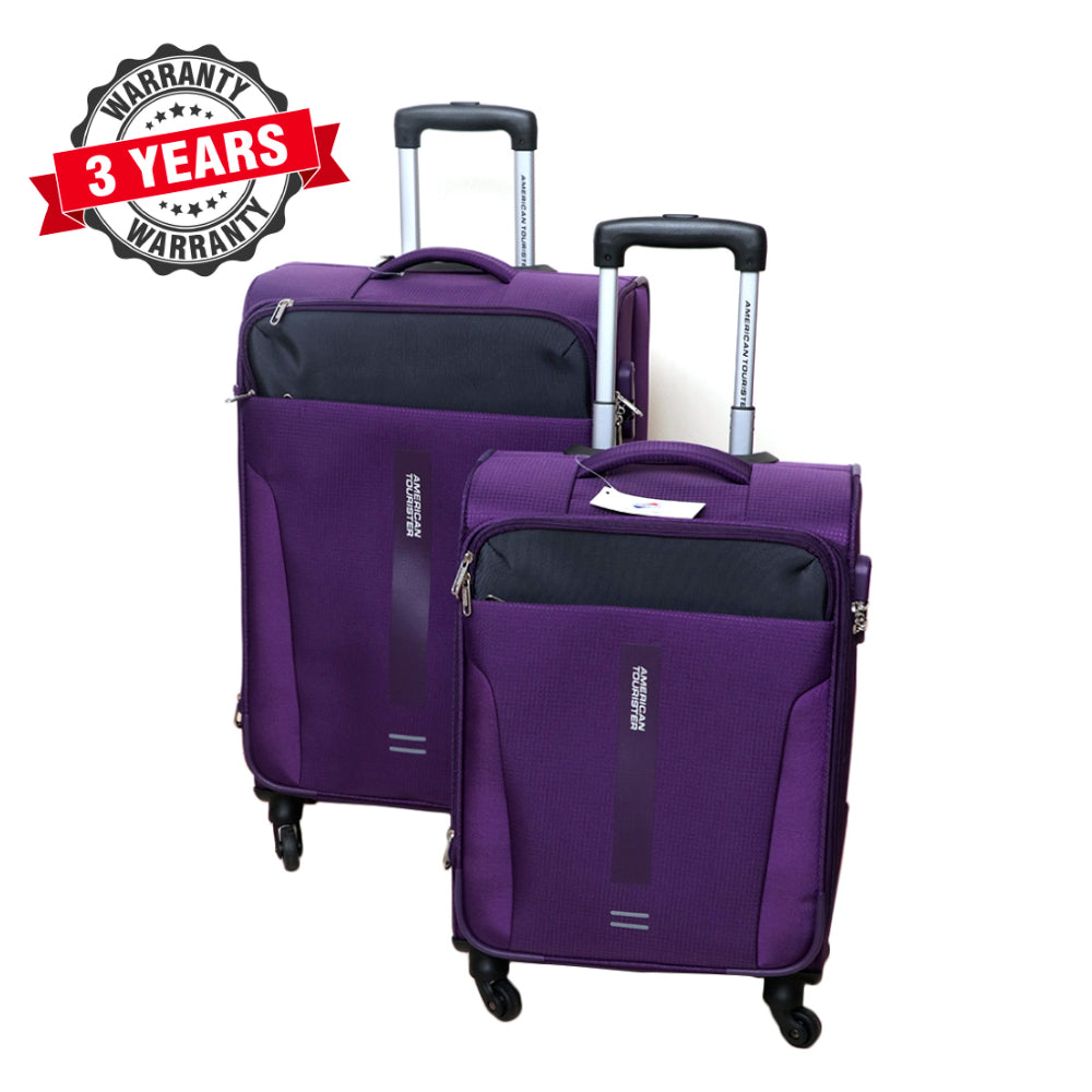 American Tourister Madison Soft Luggage Purple 2 Pieces Set ( 55 cm + 68 cm)