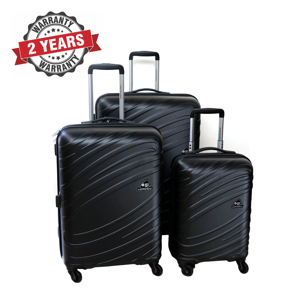 Kamiliant Siklon Hard Luggage Black 3 Pieces Set ( 56 cm + 68 cm +78 cm)