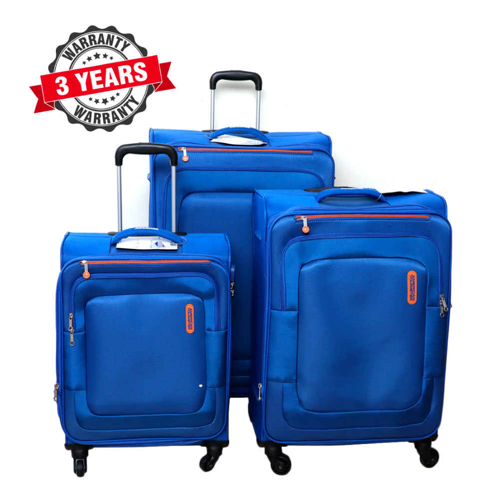 American Tourister Duncan Soft Luggage Blue 3 Pieces Set ( 56 cm + 68 cm +81 cm)