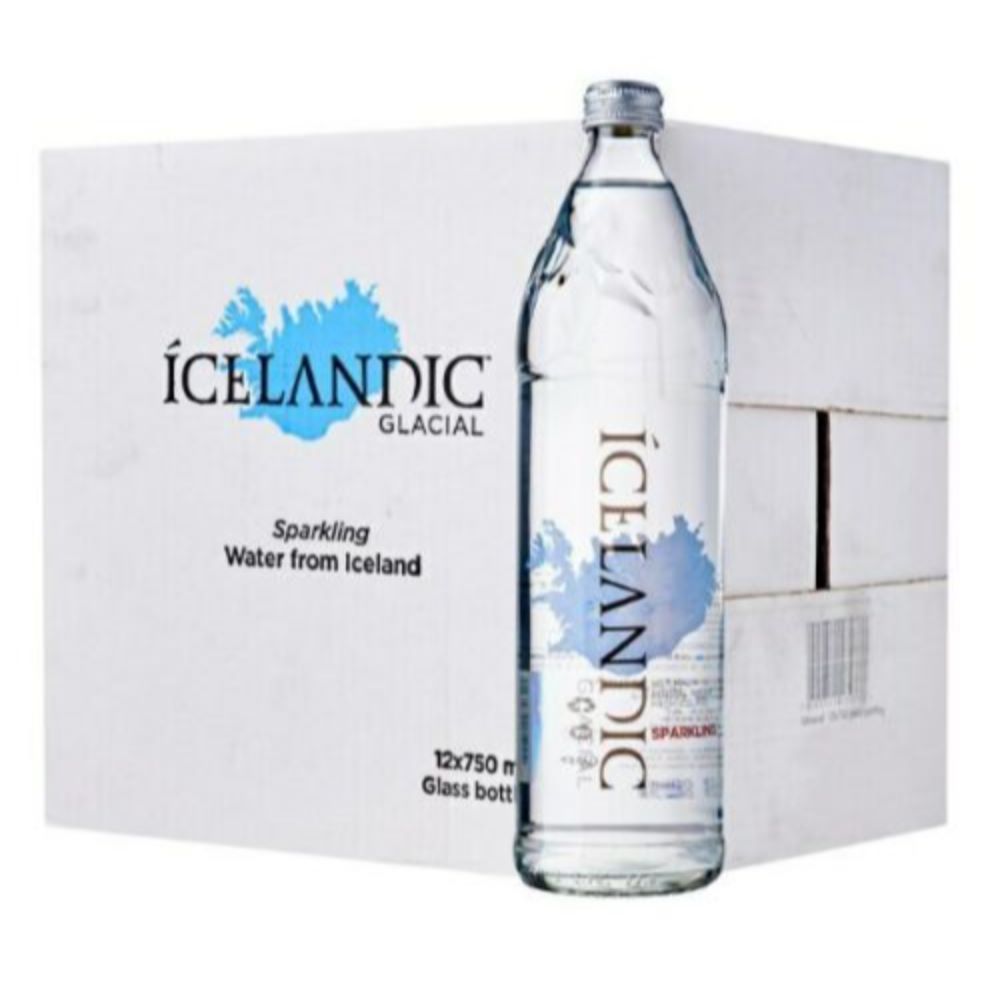 زجاجة مياه فوارة ايسلندك جلاسيال 750 مل (مجموعة من 12 زجاجة)