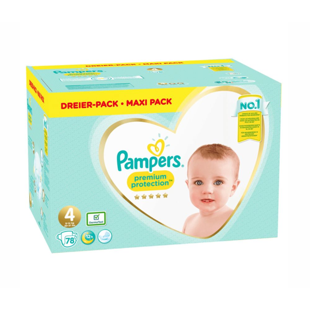 Pampers Premium Protection Diapers Size4 (9-14 kg) - 78 Pieces - Billjumla.com