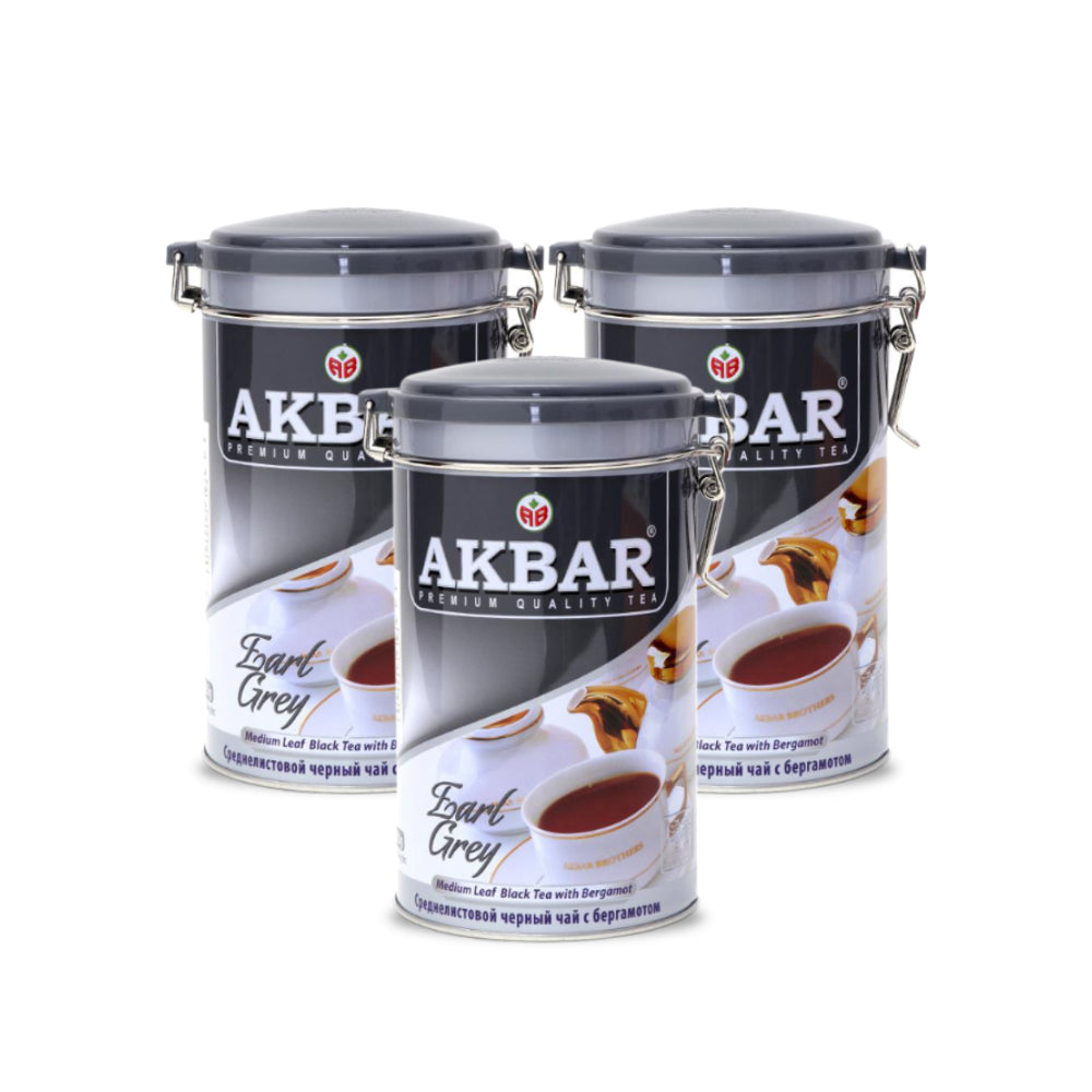 Akbar Premium Earl Grey Tin 225g (Pack of 3)