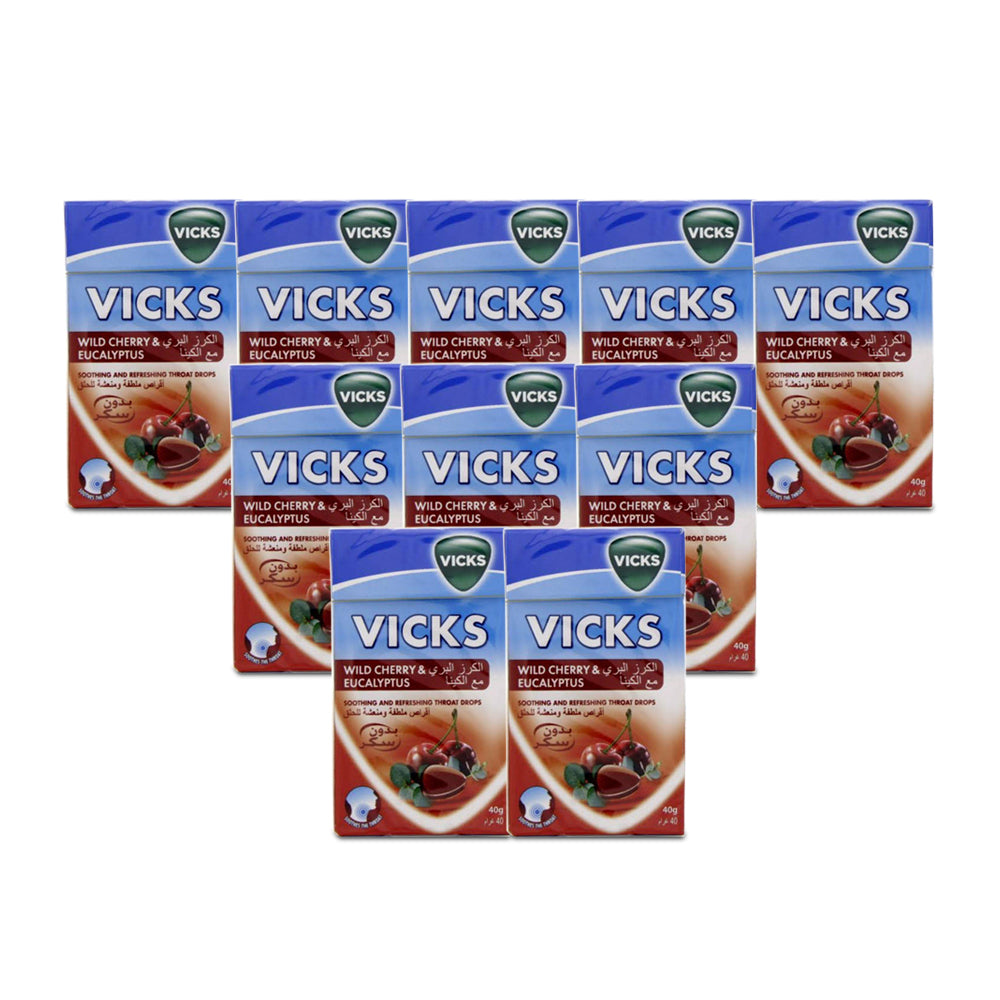 Vicks Soothing Throat Drops Drops Cherry 40 Gm (Pack Of 10)
