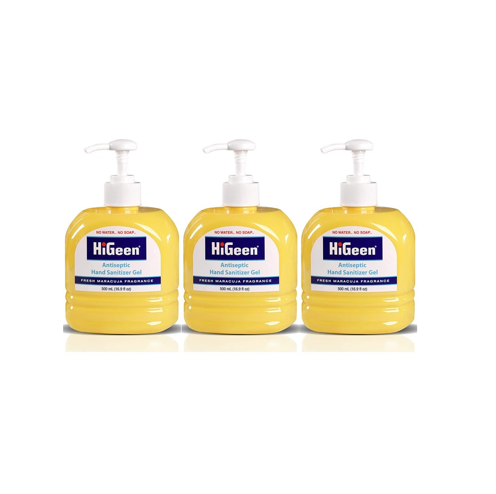 HiGeen Hand Sanitizer Gel Fresh Maracuja 500ml - (Pack of 3)
