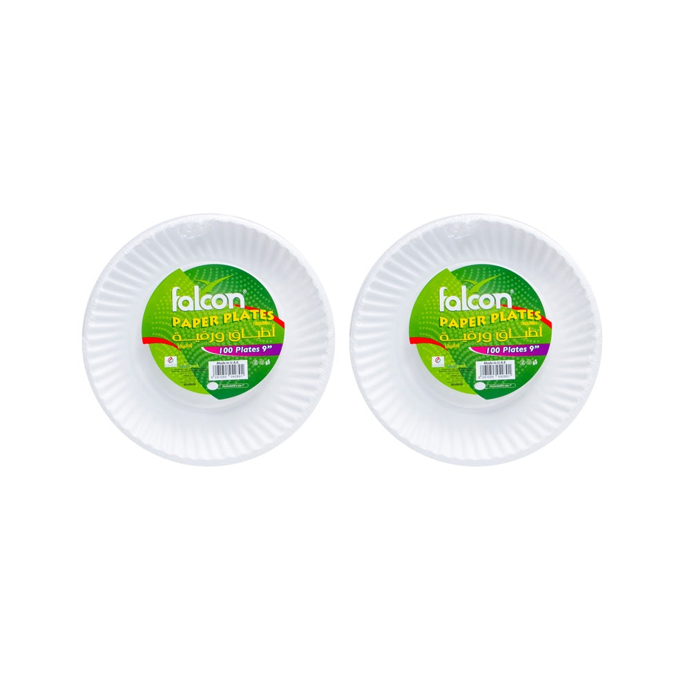 Disposable Paper Plates - 100pcs (Pack of 2)