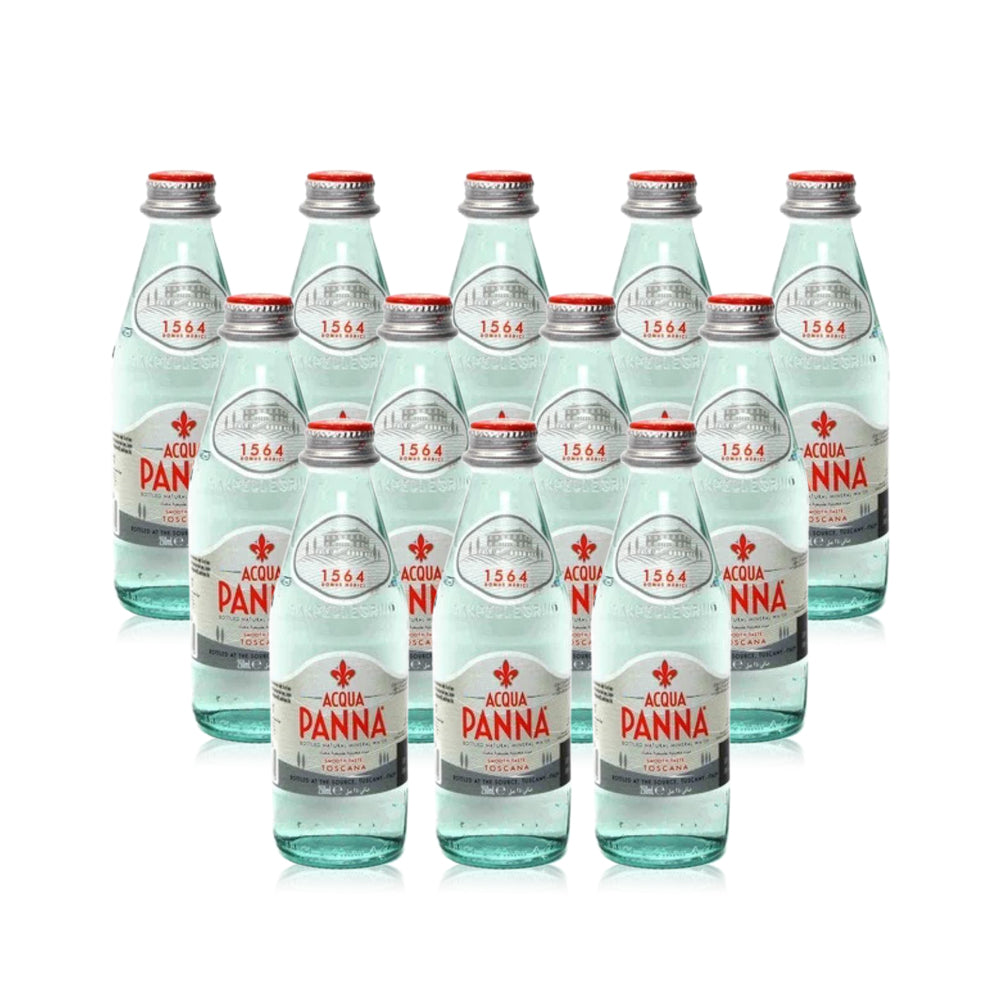 Acqua Panna Toscana Natural Mineral Water Glass Bottle 250ml - (Pack of 24)