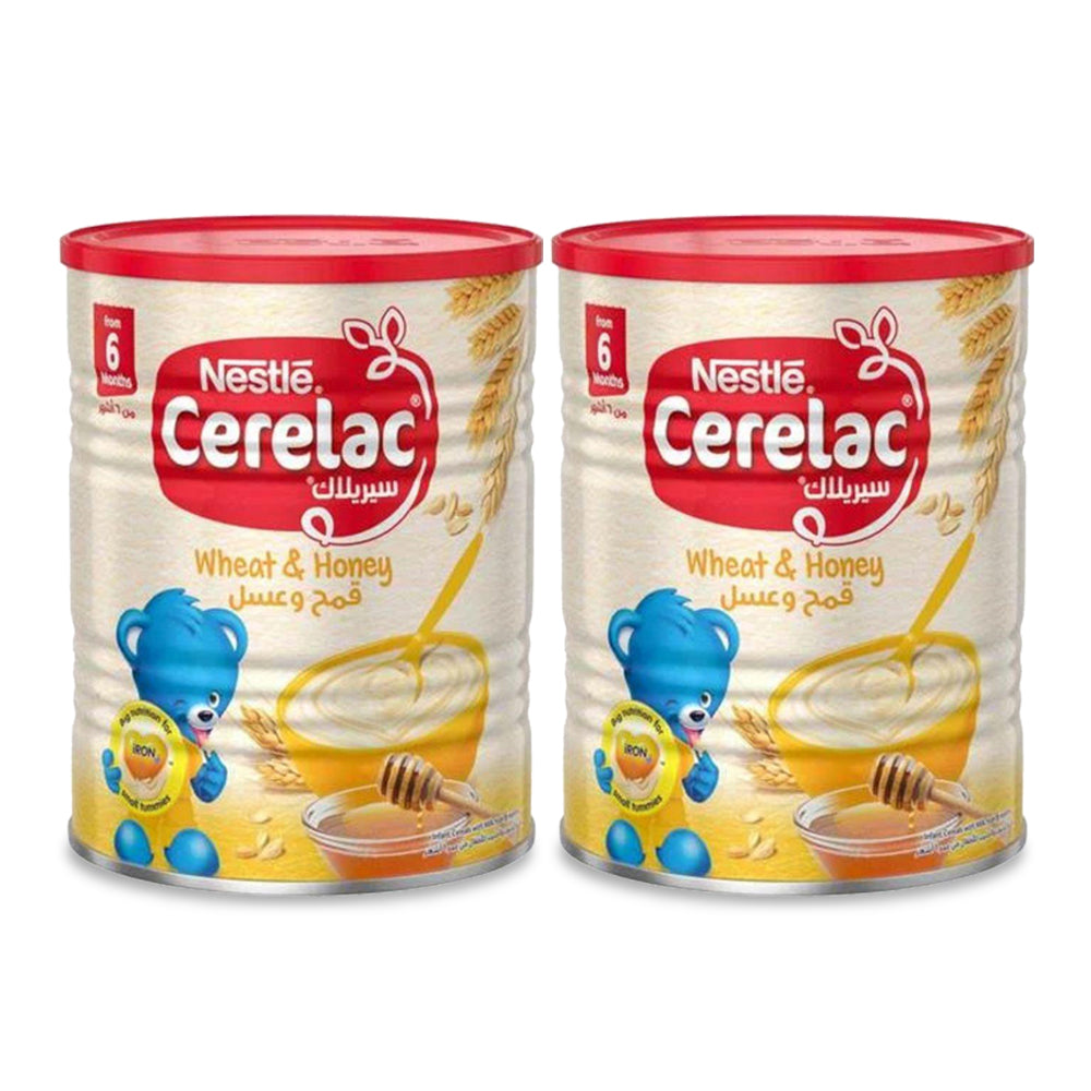سيريلاك الحبوب للأطفال بالقمح والعسل ،مدعم بالحديد من نستليه 400 غ ( مجموعة من علبتين) 