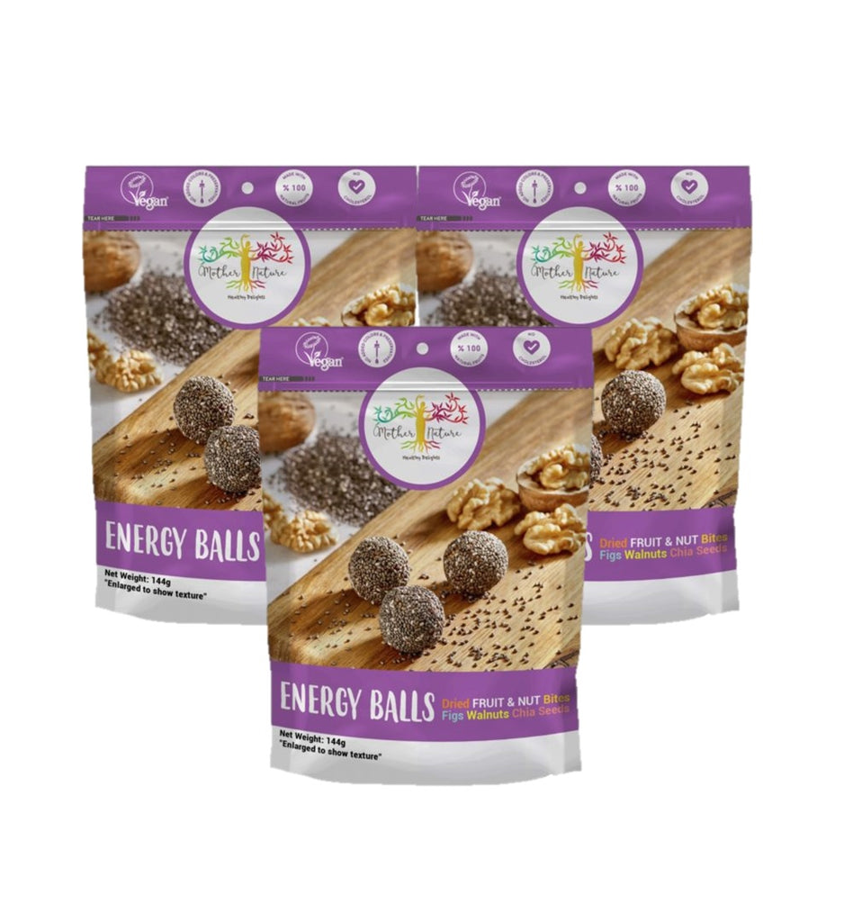Mother Nature Energy Balls Fig, Walnut & Chia Seeds144g - (Pack of 3)