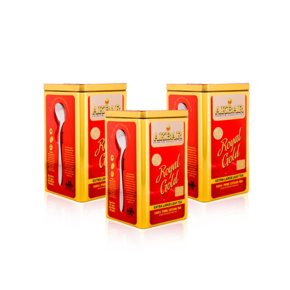 Akbar Royal Gold Big Leaf 250g (Pack of 3)