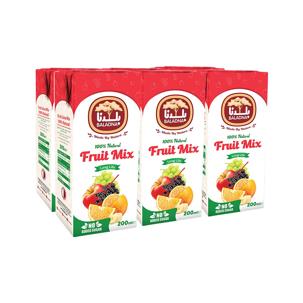Baladna Long Life Mixed Fruit Juice 200ml - Pack of 24