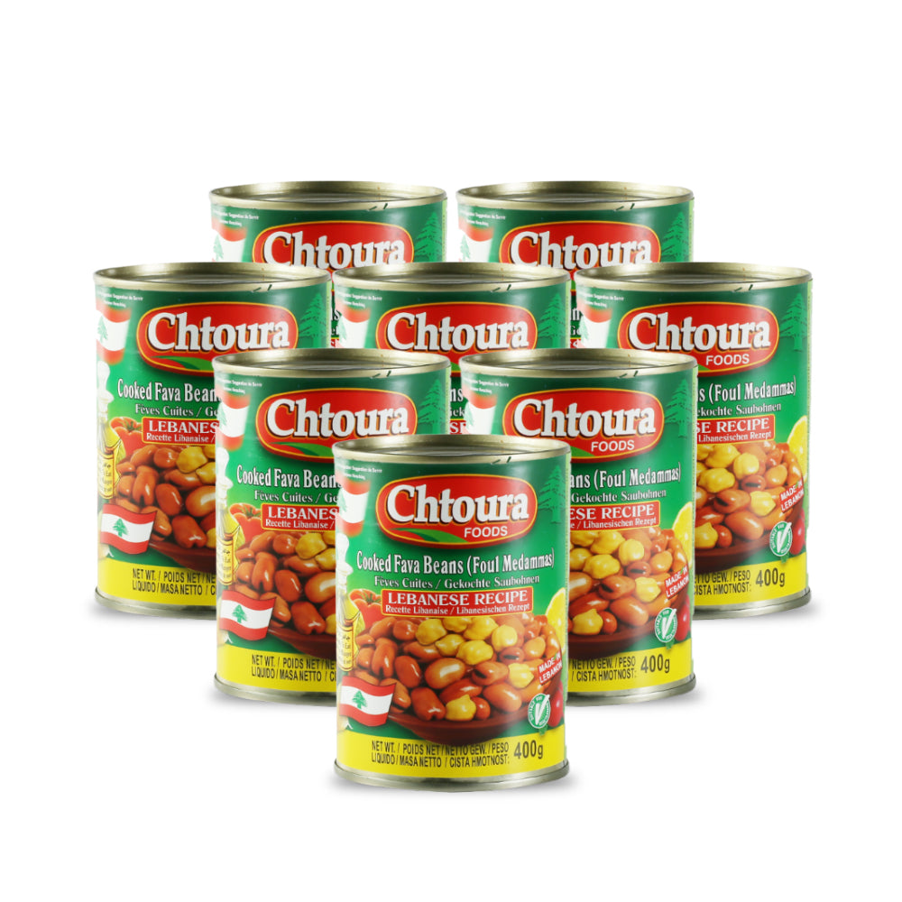 Chtoura Food Cooked Fava Beans Lebanese Recipe 400g (Pack of 8)