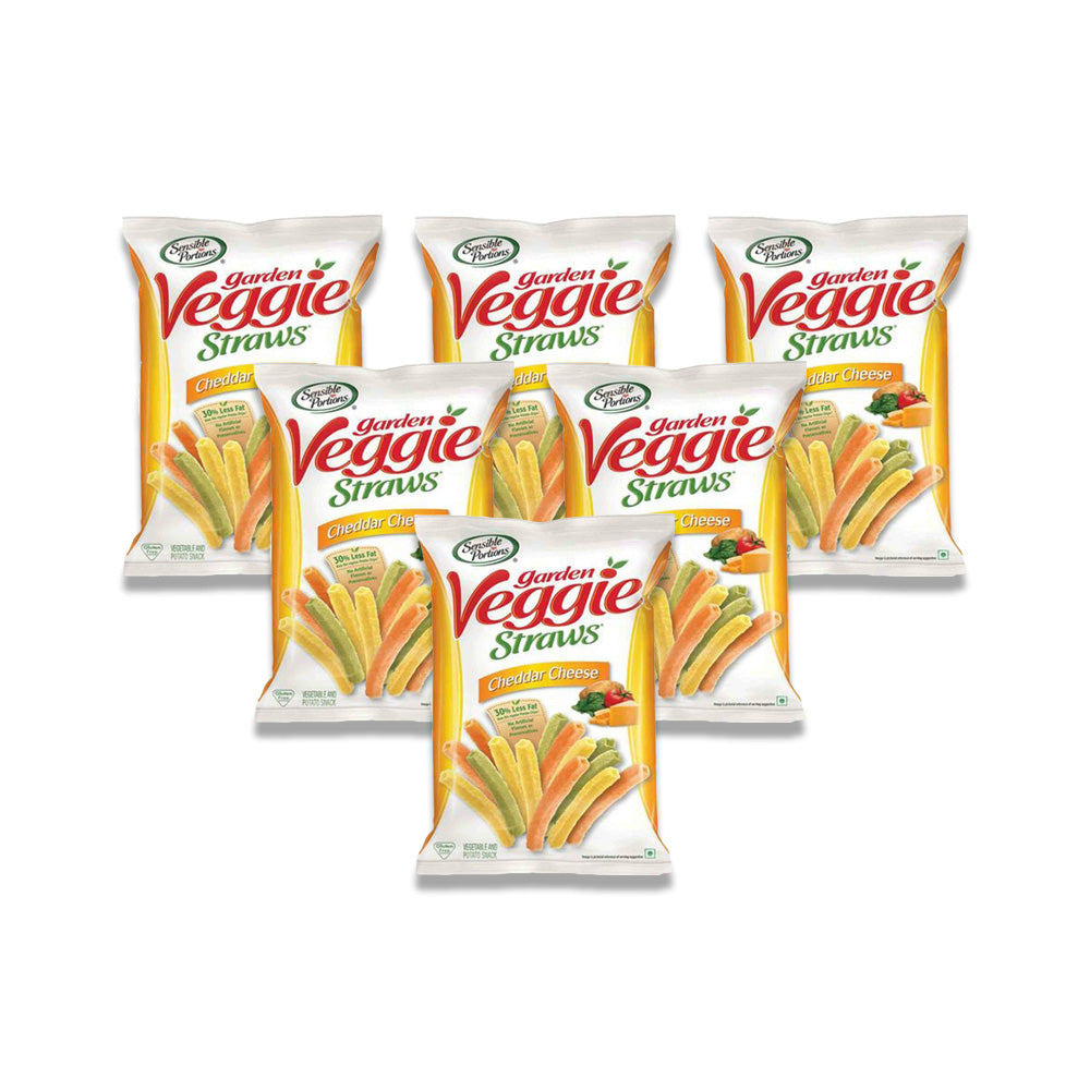 Sensible Portions Veggie Straws Cheddar Cheese 120g - (Pack of 6)