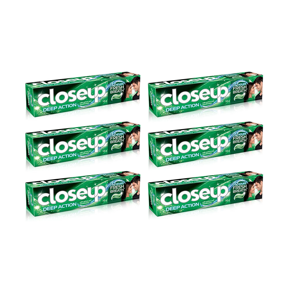 Closeup Toothpaste Deep Action Menthol Fresh 145ml - Pack of 6