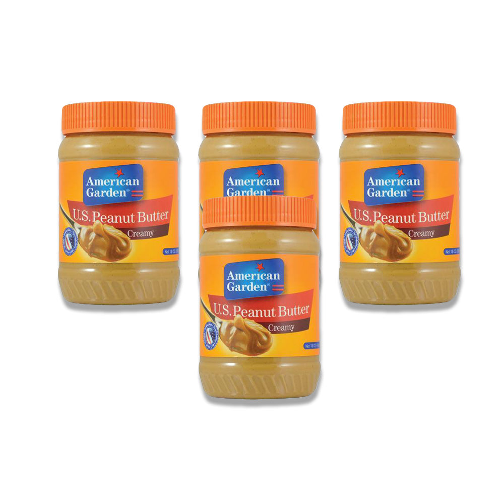 American Garden Creamy Peanut Butter 454g (Pack of 4)