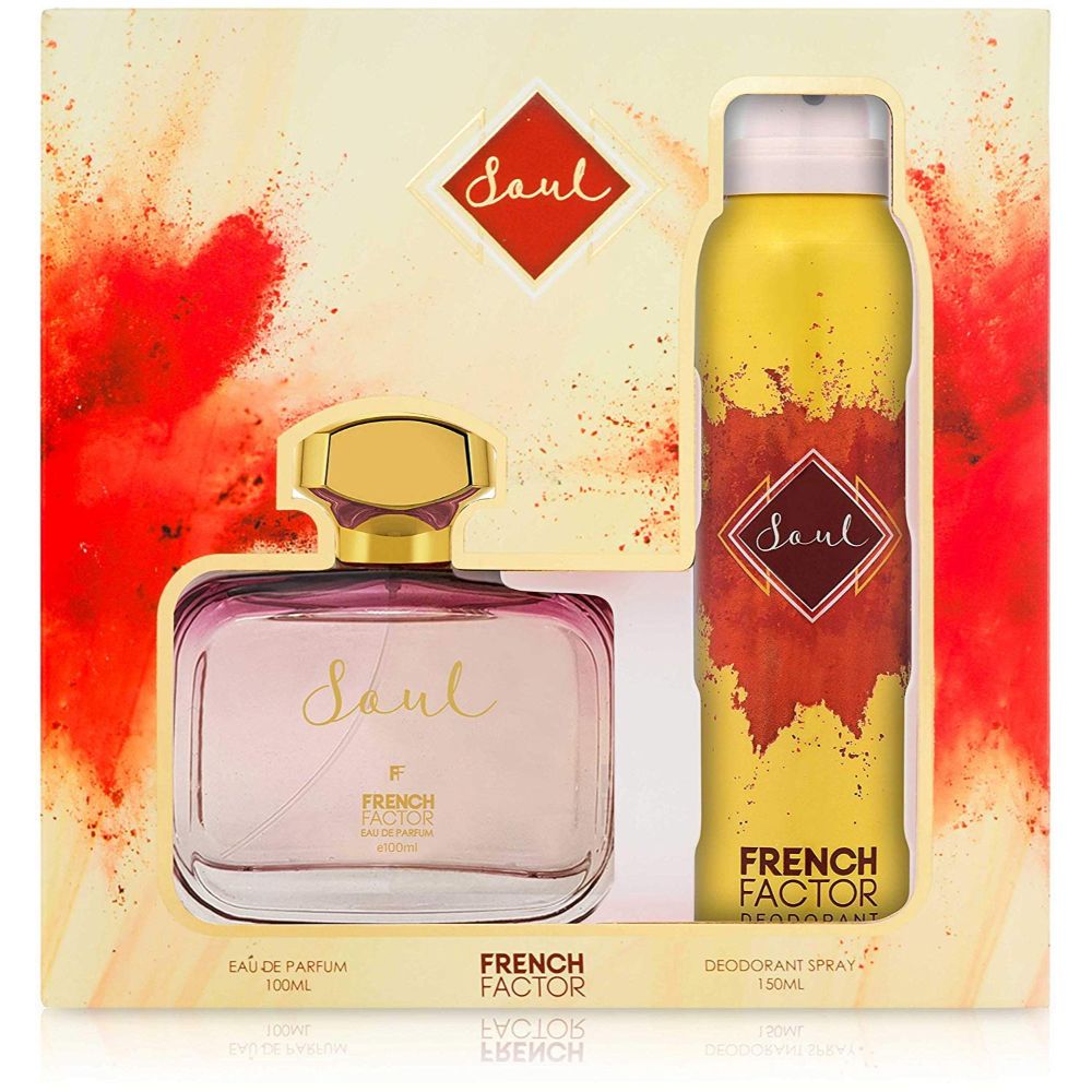 The French Factor Soul Original Gift Set For Women Eau De Perfume 100Ml + Deodorant 150Ml - (Pack of 3) - Billjumla.com