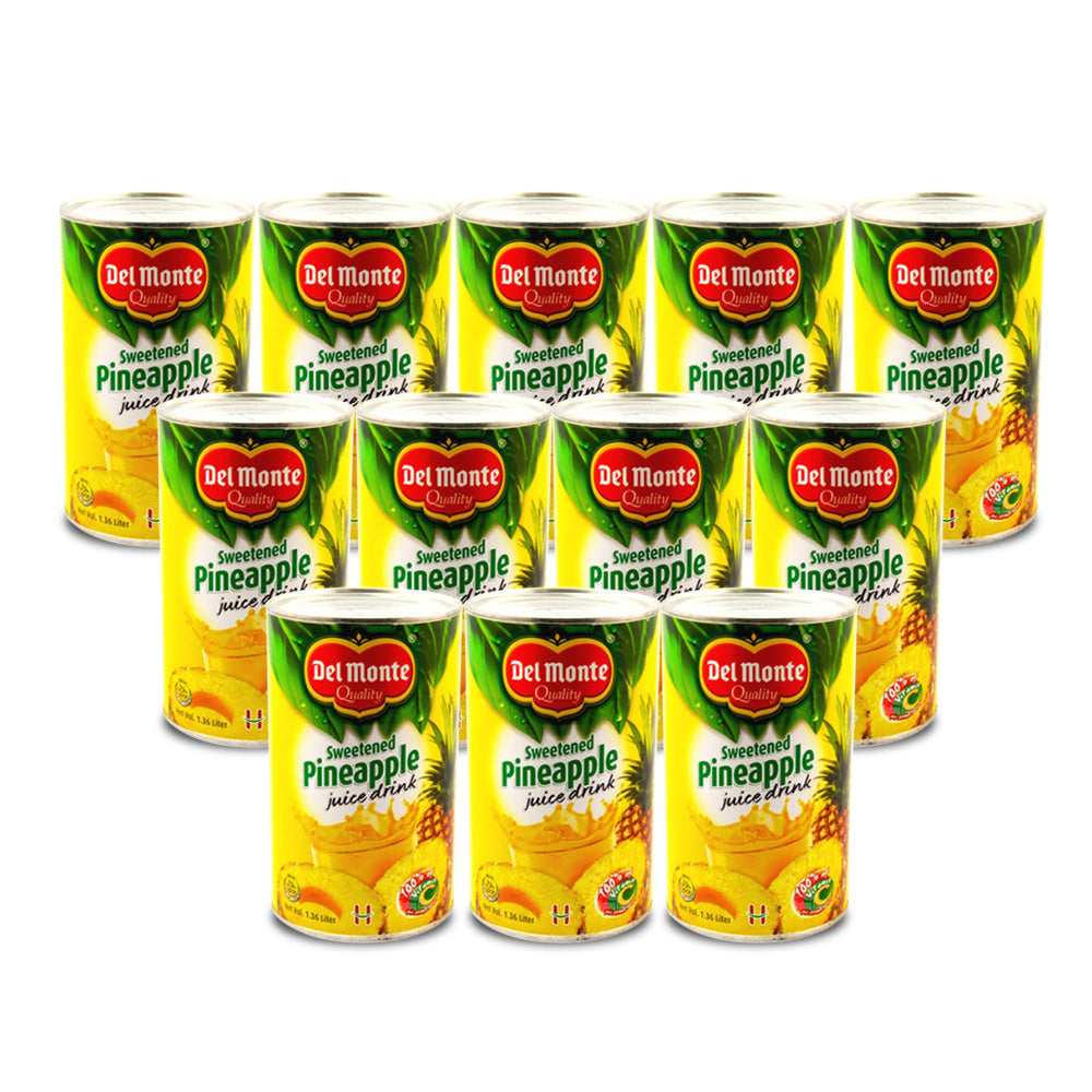 Del Monte Pineapple Juice Drink Sweetened 1.36 Liter (Pack of 12 Pieces)