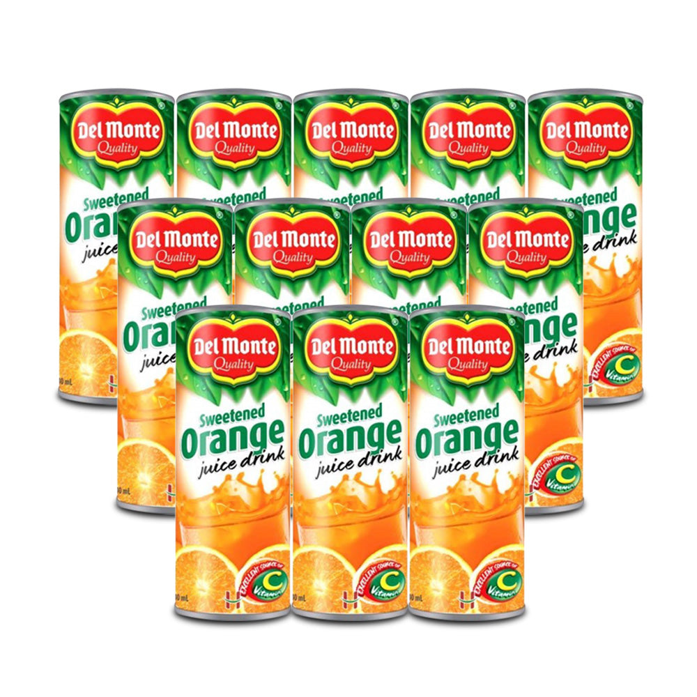 Del Monte Orange Juice Sweetened 240ml ( Pack of 24 pieces)