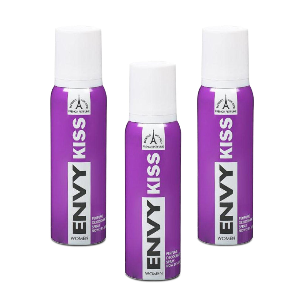 Envy Kiss Deodorant Spray for Women 120ml - (Pack of 3)
